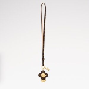 Louis Vuitton Mini Vivienne Bag Charm Monogram Logo Gold Tone M02177